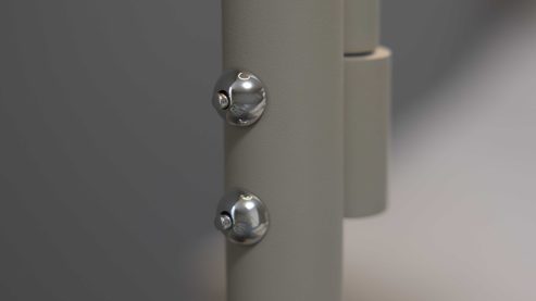 Stehleuchte Interliving aus Metall in Hellgrau Interliving Leuchten Serie 9352 - Stehlampe mit Leselicht warmgraues & kaffeefarbenes Metall - Höhe ca. 180 cm