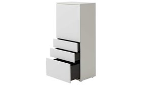 Highboard Interliving aus Holz in Weiß Interliving Wohnzimmer Serie 2031 - Highboardkombination B18077 Tonweiß - dreiteilig, Breite ca. 180 cm