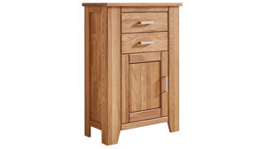 Kombikommode WOODS & TRENDS aus Holz in Holzfarben WOODS & TRENDS Programm Loft - Schuhkommode Eiche natur - eine Tür, zwei Schubladen, Breite ca.  80 cm
