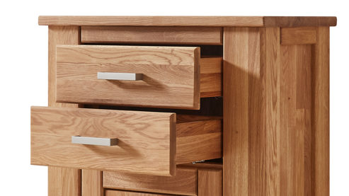 Kombikommode WOODS & TRENDS aus Holz in Holzfarben WOODS & TRENDS Programm Loft - Schuhkommode Eiche natur - eine Tür, zwei Schubladen, Breite ca.  80 cm