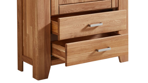 Garderobenschrank WOODS & TRENDS aus Holz in Holzfarben WOODS & TRENDS Programm Loft - Garderobenschrank Eiche natur - eine Tür, zwei Schubladen, Höhe ca. 206 cm