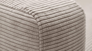 Ecksofa SOFAkultur aus Stoff in Beige SOFAkultur Programm SK 711 - Ecksofa sandfarbener Feincord & schwarze Metallfüße - Stellfläche ca. 272 x 190 cm