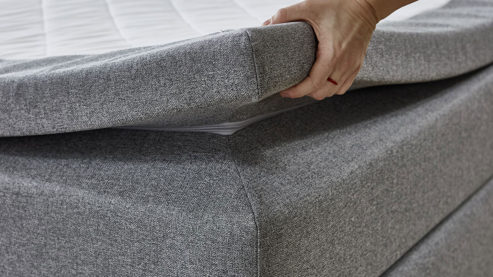 Boxspringbett Sun garden | 162739 aus Stoff in Grau Boxspringbett Innsbruck grauer Bezug 50516-710 – Liegefläche ca. 180 x 200 cm