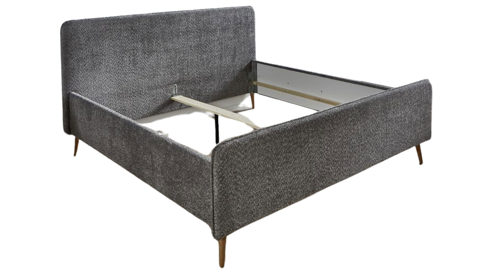 Polsterbett Sun garden | 162739 aus Stoff in Grau Polsterbettgestell Salida grauer Bezug & Holzfüße - Liegefläche ca. 140 x 200 cm