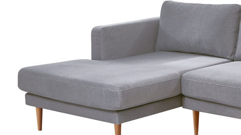 Ecksofa Sun garden | 162739 aus Stoff in Hellgrau Ecksofa Gotha hellgrauer Bezug & Buchefüße - Stellfläche ca. 240 x 154 cm