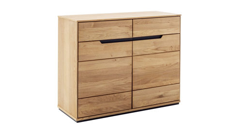 Kommode Mca direkt aus Holz in Holzfarben Wohnprogramm Araya - Kommode Wildeiche - zwei Türen, zwei Schubladen, Breite ca. 103 cm