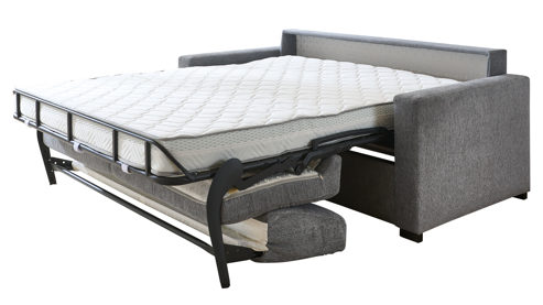 Schlafsofa Restyl aus Stoff in Grau Schlafsofa Molly Comfort mit Faltbettfunktion grauer Chenillebezug 2-6989 - Liegefläche ca. 130 x 200 cm