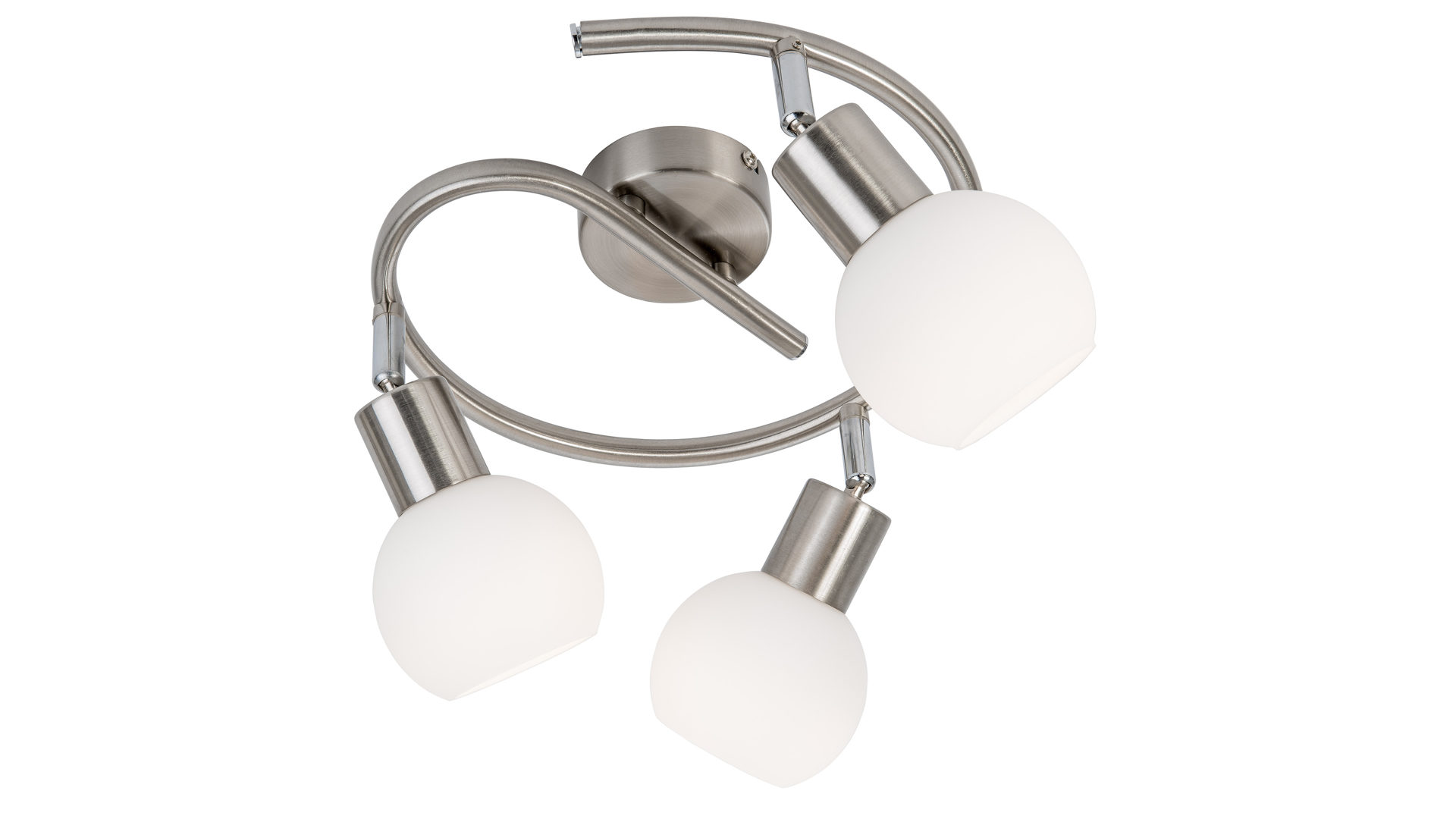 Deckenleuchte Nowa (nino) aus Glas in Weiß LED-Spiral-Deckenlampe Loxy Opalglas & Nickel - Durchmesser ca. 25 cm
